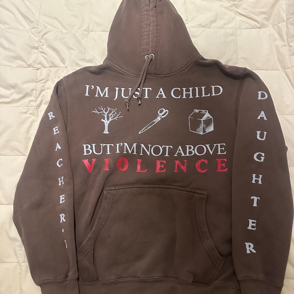 Ethel Cain "I'm Just A Child Preacher's Daughter" Brown Graphic Hoodie